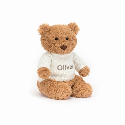 Jellycat Bartholomew Bear with Cream Jumper Australia | 814732ONI